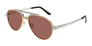 Cartier CT0476S men Silver Pilot Sunglasses