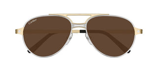 Cartier Santos De Cartier Ct0476s Men Gold Pilot Sunglasses