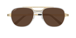 Cartier CT0477S men Silver Geometric Sunglasses