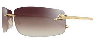 Cartier Panthère De Cartier Ct0503s Unisex Gold Rectangle Sunglasses