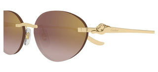 Cartier Panthère De Cartier Ct0504s Women Gold Round Sunglasses