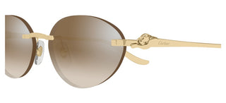 Cartier Panthère De Cartier Ct0504s Women Gold Round Sunglasses