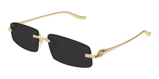 Cartier Panthère De Cartier Ct0505s Unisex Gold Rectangle Sunglasses