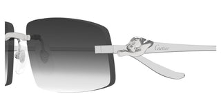 Cartier Panthère De Cartier Ct0505s Unisex Silver Rectangle Sunglasses