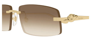 Cartier Panthère De Cartier Ct0505s Unisex Gold Rectangle Sunglasses