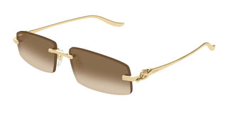 Cartier Panthère De Cartier Ct0505s Unisex Gold Rectangle Sunglasses