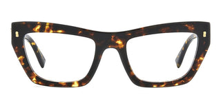 Dsquared2 D2 0153 Women Havana Geometric Eyeglasses