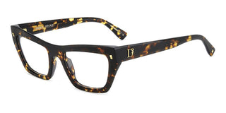 Dsquared2 D2 0153 Women Havana Geometric Eyeglasses