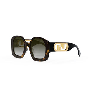 FENDI FE40048U women Havana Rectangle Sunglasses