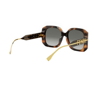 FENDI FE40065I women Havana Geometric Sunglasses