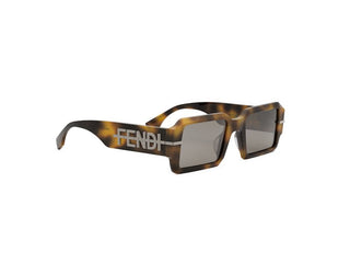 FENDI FE40073U men Havana Geometric Sunglasses