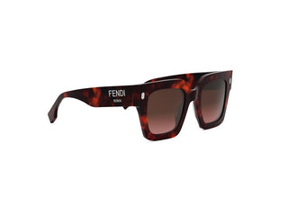 FENDI FE40101I women Havana Squared Sunglasses