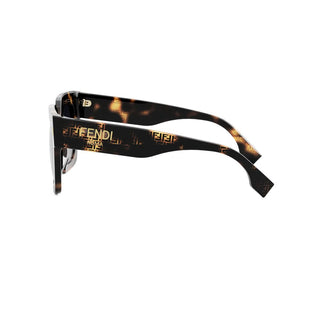 FENDI FE40101I women Havana Squared Sunglasses