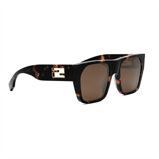 FENDI FE40124I women Havana Squared Sunglasses