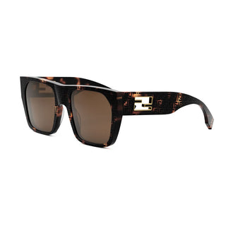 FENDI FE40124I women Havana Squared Sunglasses