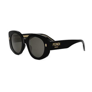 FENDI FE40137I women Black Round Sunglasses