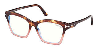 Tom Ford FT5965-B women Havana Geometric Eyeglasses