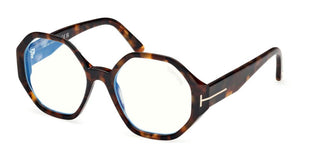 Tom Ford FT5967-B women Havana Round Eyeglasses