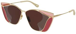 Chloé GEMMA CH0049S women Gold Geometric Sunglasses