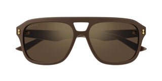 Gucci GG1263S men Brown Pilot Sunglasses