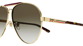 Gucci GG1287S men Gold Pilot Sunglasses