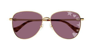 Gucci GG1419S women Gold Pilot Sunglasses