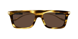 Gucci GG1437S men Havana Squared Sunglasses