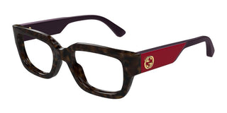 Gucci Gg1666o Women Havana Squared Eyeglasses