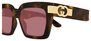 Gucci Gg1689s Women Havana Butterfly Sunglasses