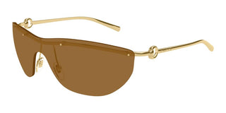 Gucci Gg1700s Women Gold Shield Sunglasses