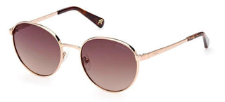 Guess Gu5214 Unisex Gold Round Sunglasses