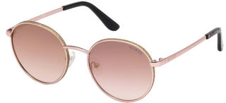 Guess Gu7556 Women Rose Gold Round Sunglasses