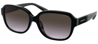 Coach HC 8298U women Black Geometric Sunglasses