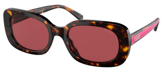 Coach HC 8358U women Havana Geometric Sunglasses