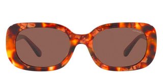 Coach HC 8358U women Brown Geometric Sunglasses