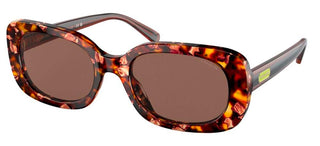 Coach HC 8358U women Brown Geometric Sunglasses