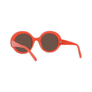 LOEWE LW40135I women Orange Round Sunglasses