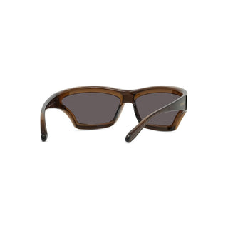 LOEWE LW40143U men Brown Shield Sunglasses