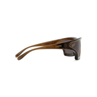 LOEWE LW40143U men Brown Shield Sunglasses