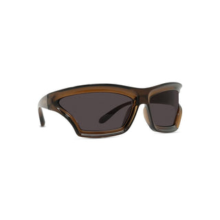 LOEWE LW40143U men Brown Shield Sunglasses