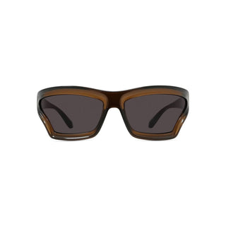 LOEWE LW40143U men Brown Shield Sunglasses