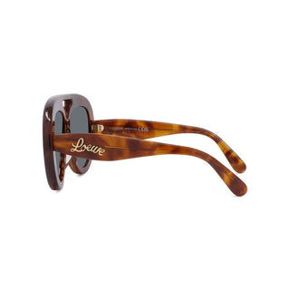 LOEWE LW40144U men Havana Pilot Sunglasses