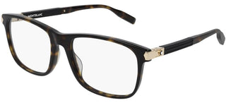 Montblanc MB0035O men Havana Squared Eyeglasses