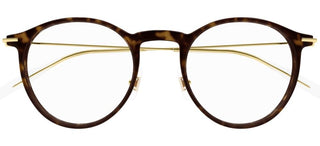 Montblanc MB0099O men Havana Round Eyeglasses