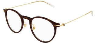 Montblanc MB0099O men Havana Round Eyeglasses