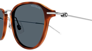 Montblanc MB0155S men Ruthenium Geometric Sunglasses