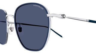 Montblanc MB0160S men Blue Geometric Sunglasses