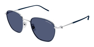 Montblanc MB0160S men Blue Geometric Sunglasses