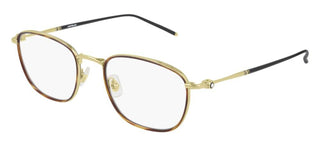 Montblanc MB0161O men Havana Geometric Eyeglasses