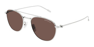 Montblanc MB0211S men Silver Squared Sunglasses